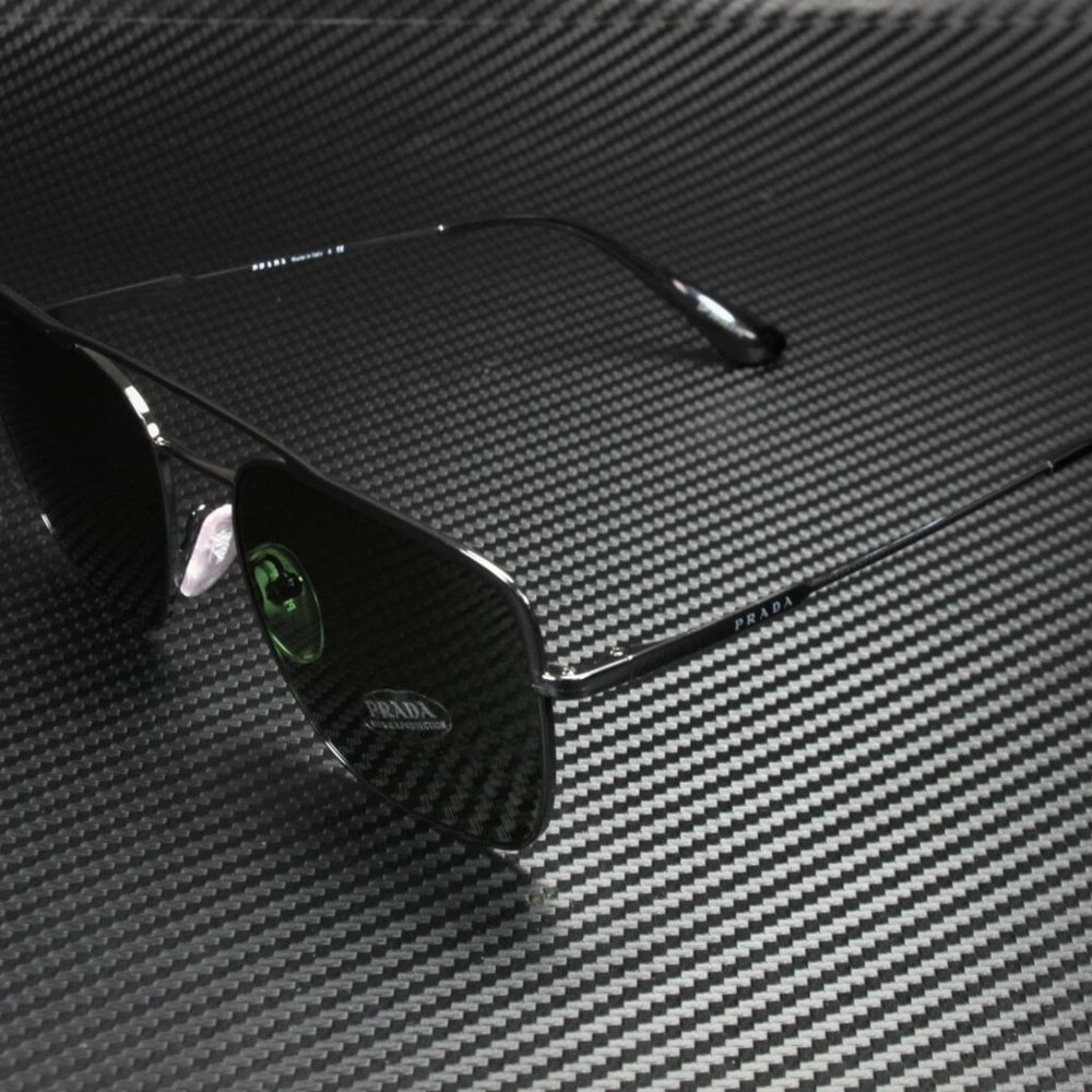 Prada Men's Black and Green Sunglasses!